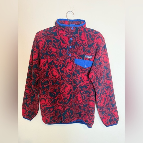 Patagonia Womans XS Snap T Synchilla Fleece  Barceloneta Classic Red - Picture 5 of 11